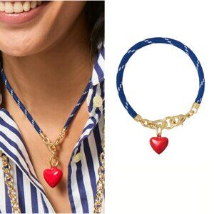 *Set* Roxanne Assoulin The Happy Cord Charm Necklace & Bracelet Set Blue/Red